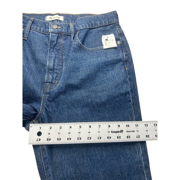 Madewell Perfect Vintage Jeans Womens 31 Dark Wash Straight High Rise Raw Hem - Picture 6 of 16